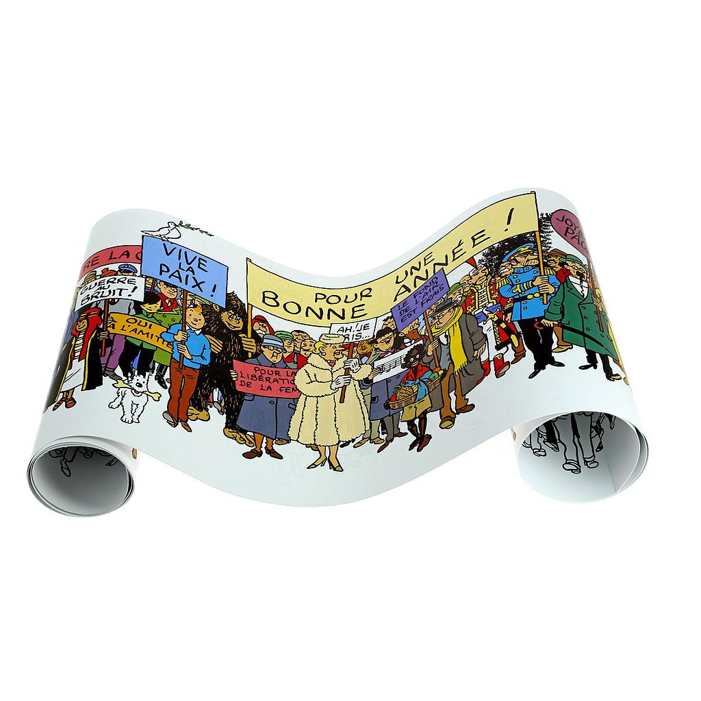 Hergé Poster frise - Carte de voeux 1972 (180x29)