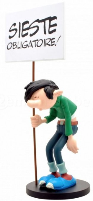 Figurine résine Gaston - La pancarte "Sieste obligatoire"