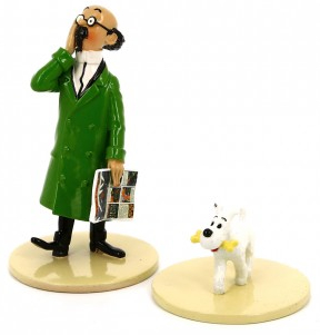 Figurine métal Tintin - « Lisez Tintin » Tournesol avec Milou