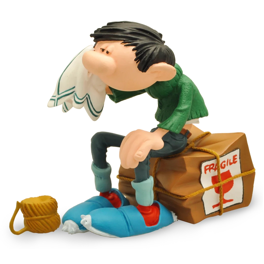 Figurine résine Gaston Lagaffe - Caisse fragile (Collectoys)