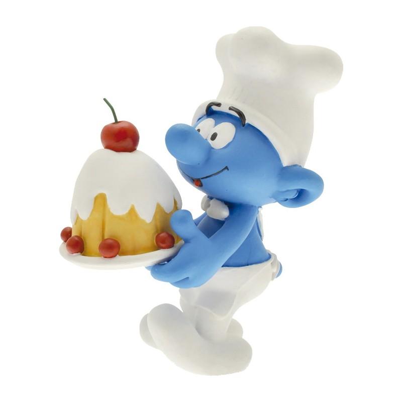 Figurine résine Les Schtroumpfs - Le schtroumpf et le gâteau (Collectoys)