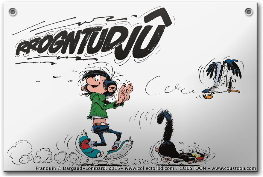 Plaque émaillée Gaston "Rrogntudjû"