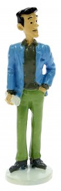 Figurine métal Tintin - Carte de voeux 1972 - Journaliste JC de la Batellière