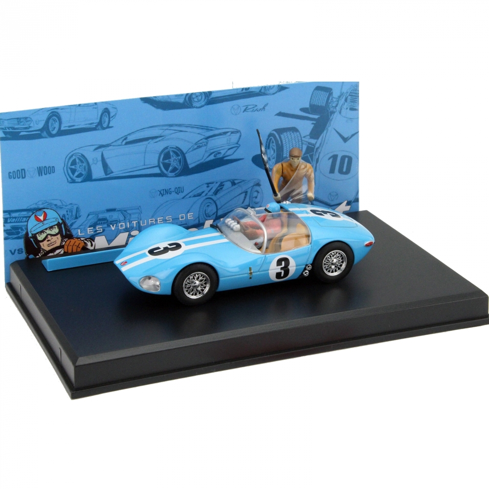 Voiture 1/43è Michel Vaillant Vaillante Le Mans '61 + Diorama