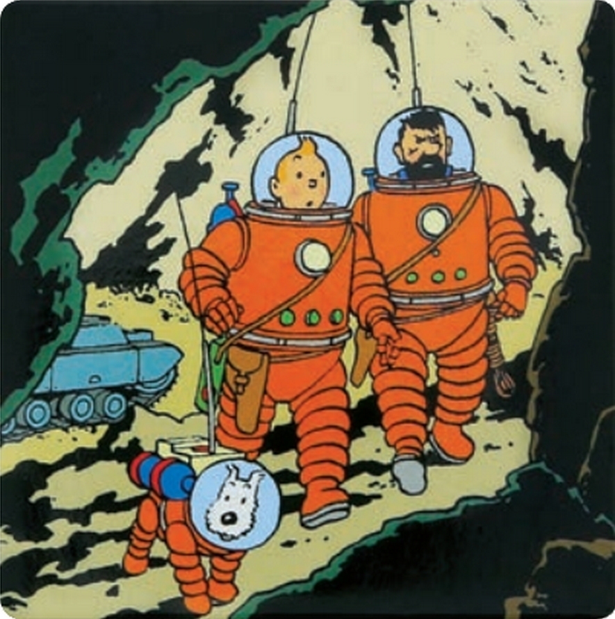 Magnet - Tintin Lune Tintin, Haddock & Milou
