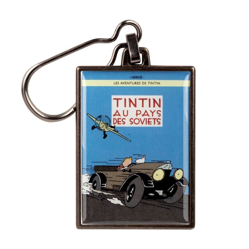 Tintin Porte-clé métal - Couverture T01 Au pays des Soviets N/B colorisée
