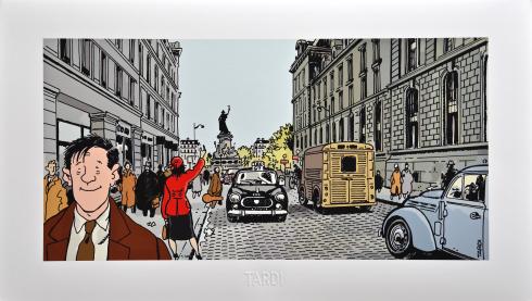Estampe Pigmentaire Tardi Nestor Burma dans le 03ème arrdt (35x60) 475ex. Numérotés