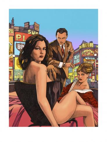 Estampe pigmentaire Miles Hyman Une romance anglaise - 50x40 90ex. N&S