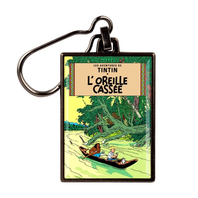 Figurine porte-clé métal Tintin - Couverture T06 L'oreille cassée couleurs