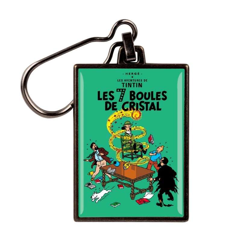 Figurine porte-clé métal Tintin - Couverture T13 Les 7 boules de cristal