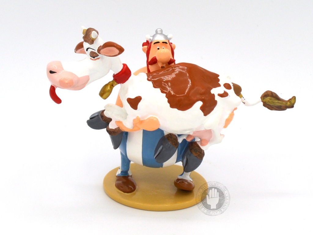 Figurine métal Astérix - Obélix et la vache (Pixi)