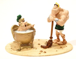 Figurine métal Astérix - Centurion Mordicus dans sa baignoire (Pixi)