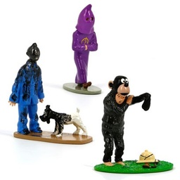 Figurine métal Tintin - Tintin au Congo trio