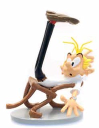 Figurine métal Gaston - Les inventions - Fantasio et la chaise en latex (Pixi)
