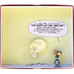 Figurine métal Gaston - Les inventions - L'oreille murale enregistreur (Avec décor) (Pixi)