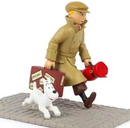 Figurine résine Tintin - Tintin et Milou « Ils arrivent » version support pavés